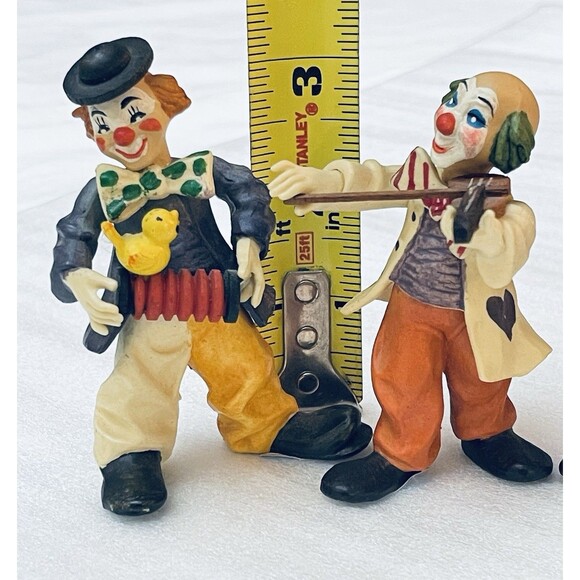 VTG ANRI Toriart Clown Figurines Italy Hand Painted Lot of 4 w/ Instruments EUC - Picture 3 of 12